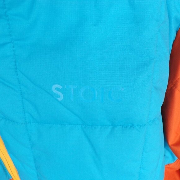 Stoic Men's M Puffer Jacket Full Zip Light Weight Blue Orange Color Block - Picture 3 of 11